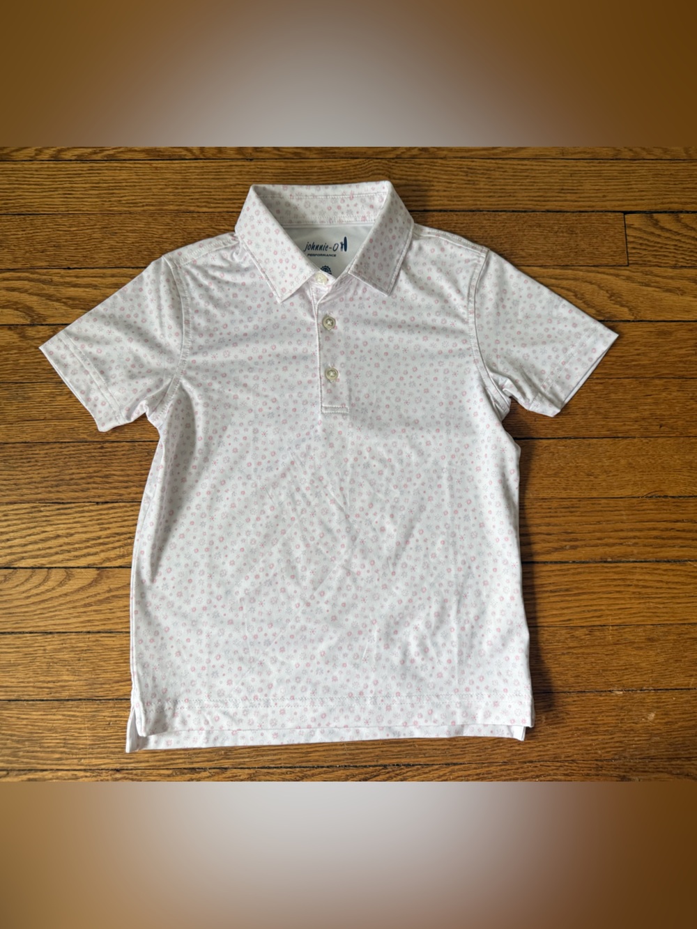 johnnie-O White Firework Performance Polo - Size 6